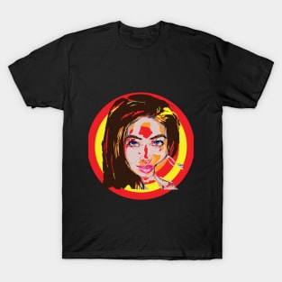 An Asia woman portrait digital abstract art. T-Shirt